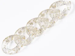 50 maillons en plastique 23 x 16 mm - à connecter pour création de chaîne - transparent à paillettes