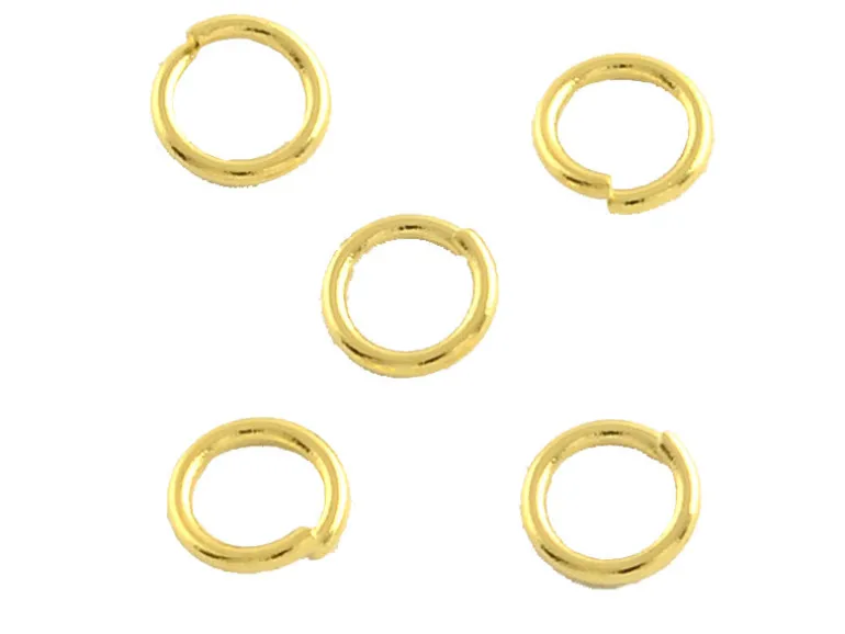 20 anneaux 7 mm - doré à l'or fin 18k