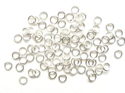 100 anneaux 3 mm argentés clair