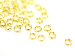 100 anneaux double couleur doré - 4 mm