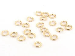 20 anneaux 3mm - dorés à l'or fin 18K