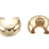20 cache-perles à écraser - doré à l'or fin 18k - 4 mm