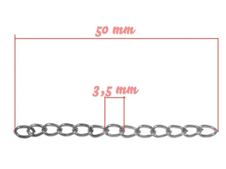 20 chaînes d'extension - couleur argent foncé