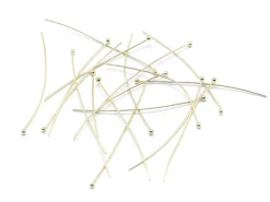 5 clous à tête boule - doré à l'or fin 18k