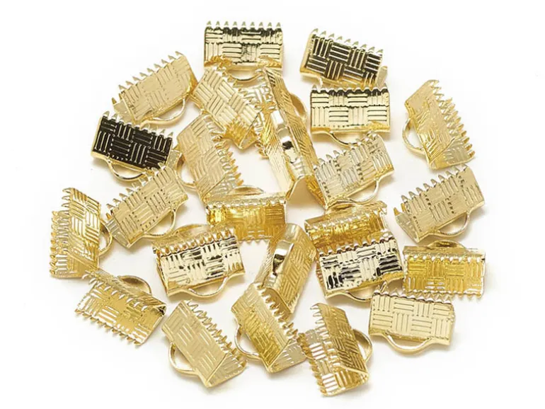 1 fermoir griffe 10 mm - doré à l'or fin 18k