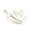 1 fermoir mousqueton en forme de coeur - couleur argent clair