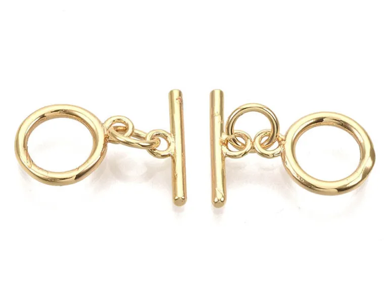 1 fermoir Toogle - doré à l'or fin 18k - 12 mm
