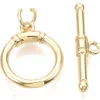 1 fermoir Toogle - doré à l'or fin 18k - 17 mm