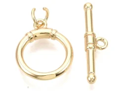 1 fermoir Toogle - doré à l'or fin 18k - 17 mm