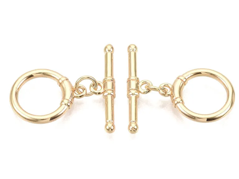 1 fermoir Toogle - doré à l'or fin 18k - 17 mm