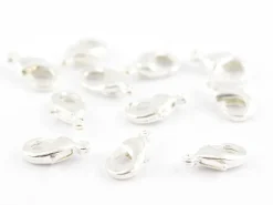 10 fermoirs mousqueton 10 mm - couleur argent clair