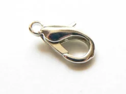 10 fermoirs mousqueton 21 mm - couleur argent clair