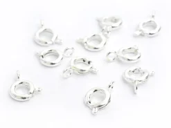 10 fermoirs ressorts 6 mm - couleur argenté clair