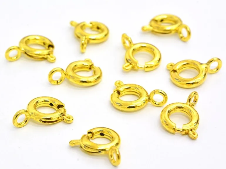 10 fermoirs ressorts 6 mm - doré