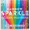 15 feutres métalliques à paillettes - rainbow sparkle glitter markers