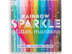 15 feutres métalliques à paillettes - rainbow sparkle glitter markers