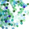 20 g de perles rondes en verre 4 mm - tons verts