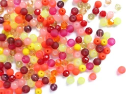 20 g de perles rondes en verre 4 mm - tons orangés