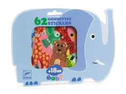62 Gommettes Stickers Bébé - Animaux de la savane - Djeco