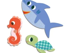 62 gommettes stickers Bébé - Animaux de la mer - Djeco