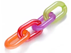 50 grands maillons en plastique 31 x 19 mm - à connecter pour création de chaîne - mix multicolore transclucide