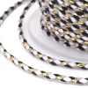 1 m de cordellette en coton macrammé 1,5 mm - Noir et blanc