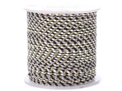 1 m de cordellette en coton macrammé 1,5 mm - Noir et blanc