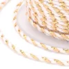 1 m de cordellette en coton macrammé 1,5 mm - Blanc et doré