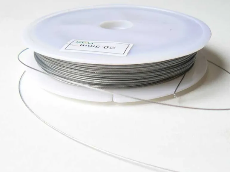 40 m de fil cablé 0,5mm argent foncé
