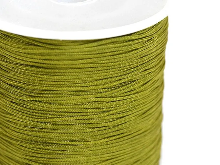 1 m de fil de jade / fil nylon tressé 1 mm - vert kaki