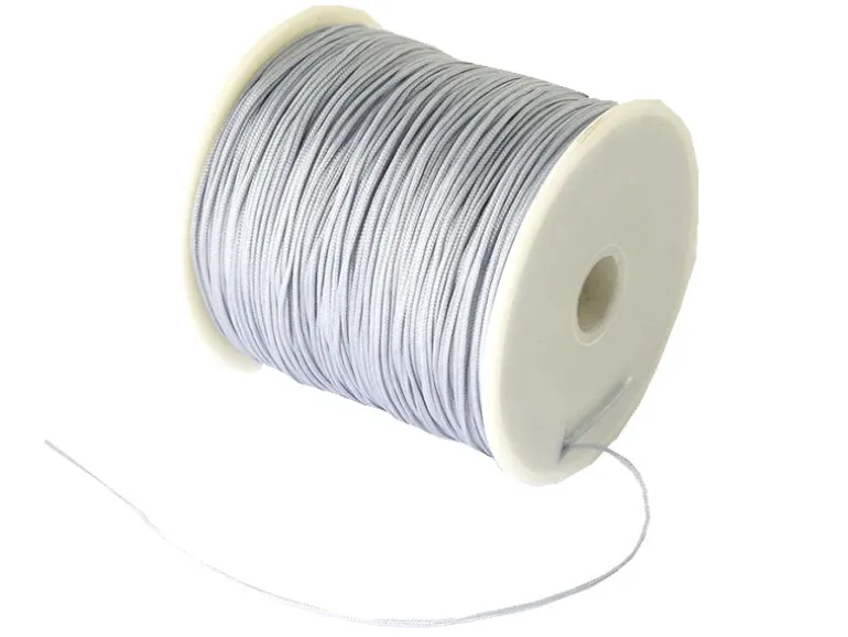 1 m de fil de jade / fil nylon tressé 0,5 mm - gris