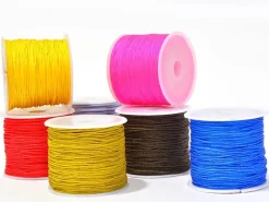 1 m de fil de jade / fil nylon tressé 1 mm - ocre moutarde brillant