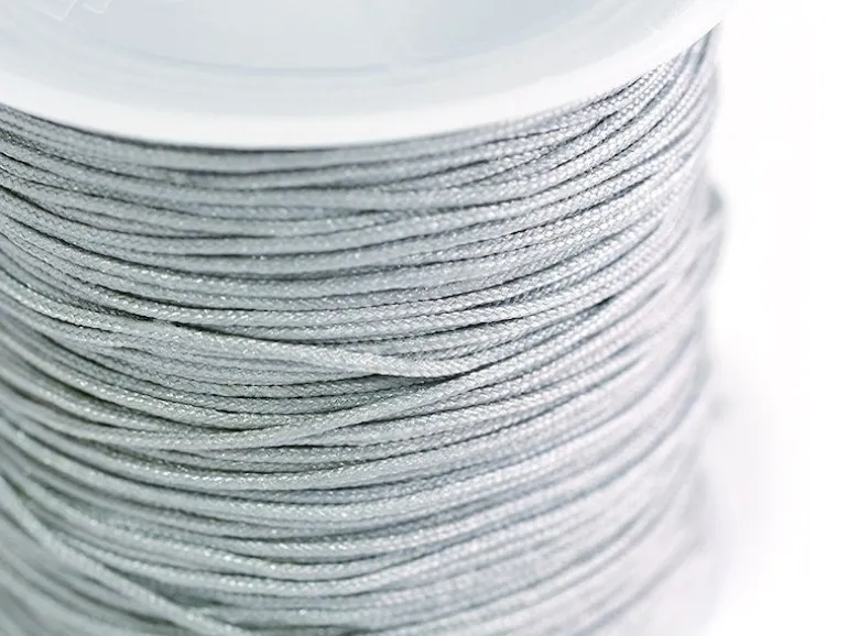 1 m de fil de jade / fil nylon tressé 1 mm - gris souris