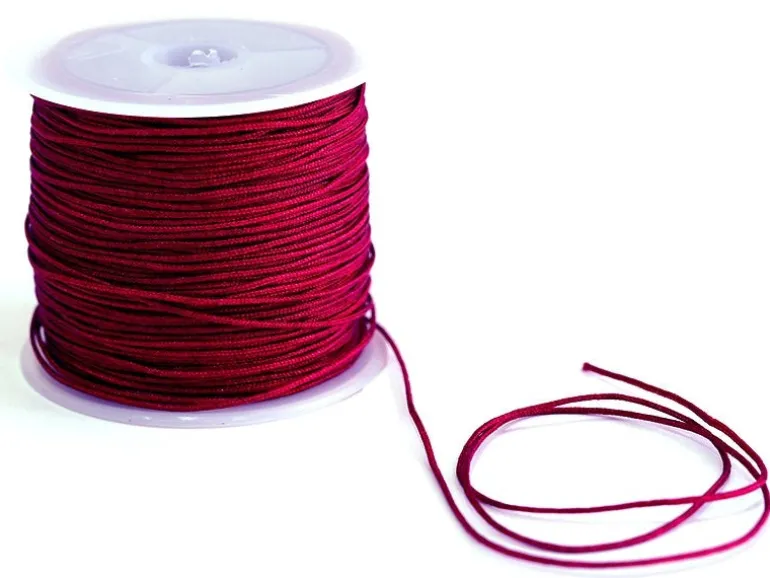 1 m de fil de jade / fil nylon tressé 1 mm - bordeaux