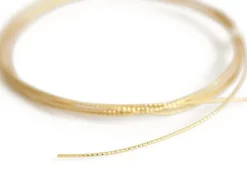 2 m de fil de laiton texturé - Doré à l’or fin 18K - 1 mm