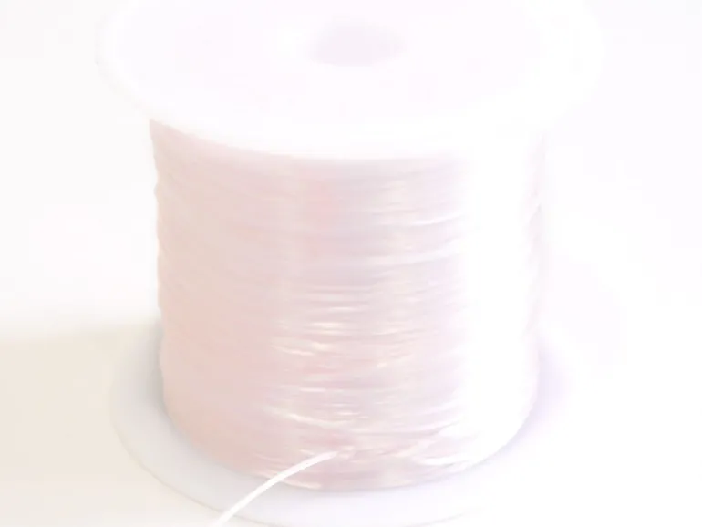 12 m de fil élastique brillant - Blanc
