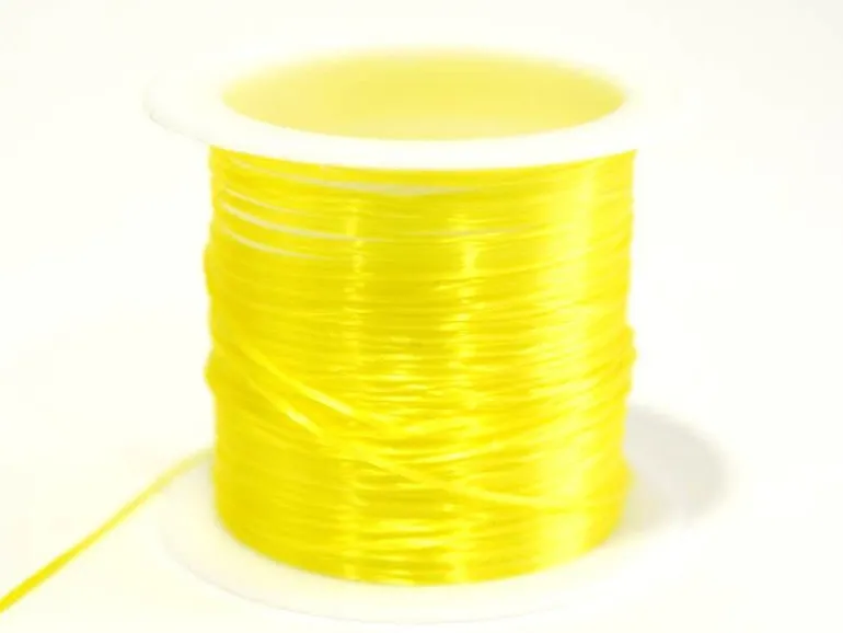 12 m de fil élastique brillant - jaune fluo