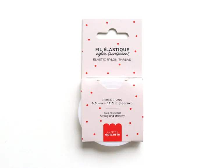 12,5 m de fil élastique nylon 0,5 mm - Transparent