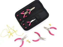 6 mini pinces roses pour création de bijoux - dans un joli étui