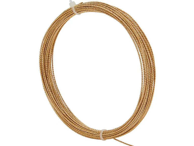 10 mètres de fil de cuivre texturé - doré brillant - 1 mm