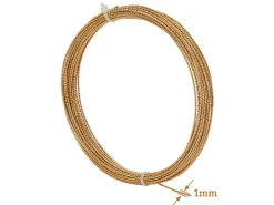 10 mètres de fil de cuivre texturé - doré brillant - 1 mm