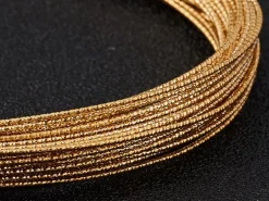 10 mètres de fil de cuivre texturé - doré brillant - 1 mm