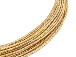 10 mètres de fil de cuivre texturé - doré brillant - 0,8 mm