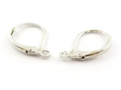 1 paire de boucles d'oreilles dormeuses argentées