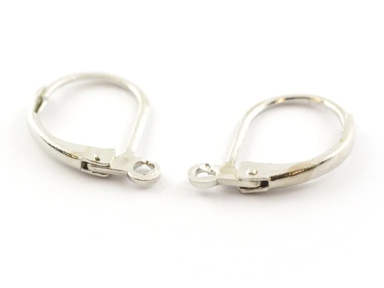 1 paire de boucles d'oreilles dormeuses argentées