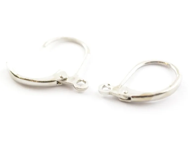 1 paire de boucles d'oreilles dormeuses argentées