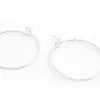 10 paires de boucles d'oreilles créoles 20 mm - couleur argenté clair