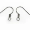 10 paires de boucles d'oreilles crochets - couleur noir métallisé