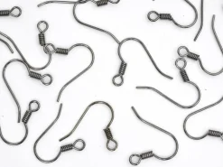 10 paires de boucles d'oreilles crochets - couleur noir métallisé