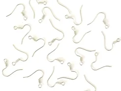 10 paires de boucles d'oreilles crochets - argenté